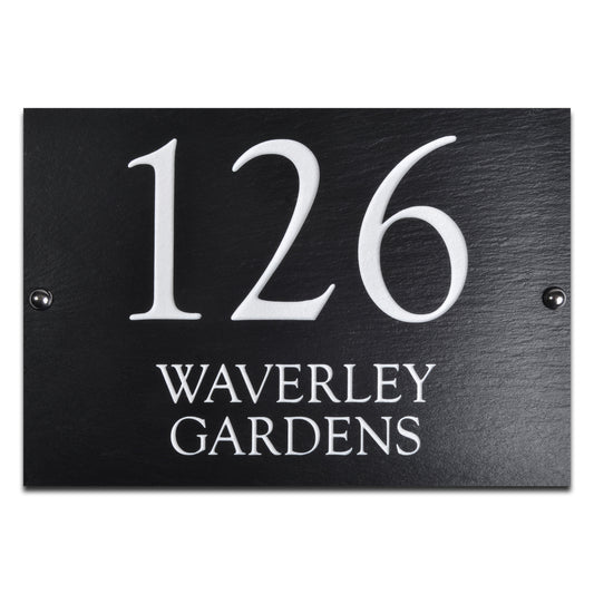 Riven Slate House Sign