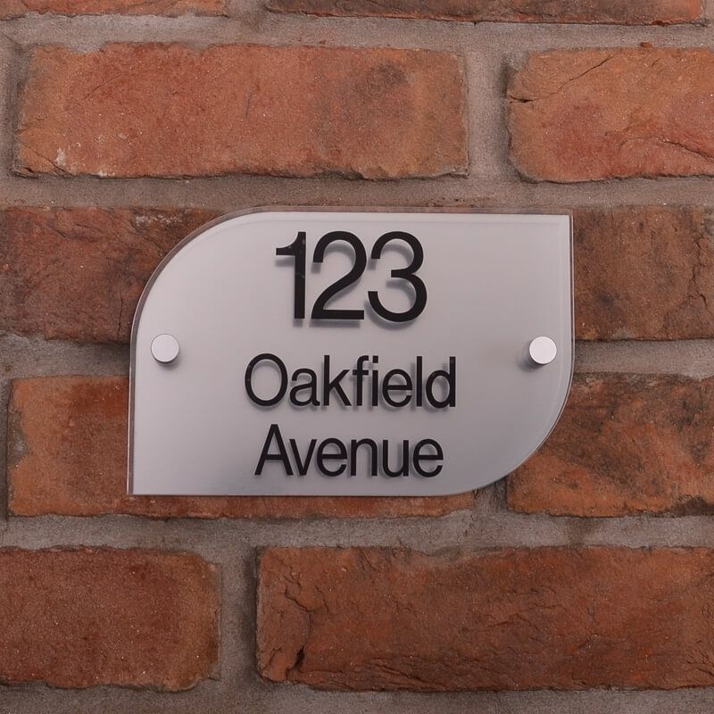 Metallic Acrylic House Signs - Half Rounded Rectangle