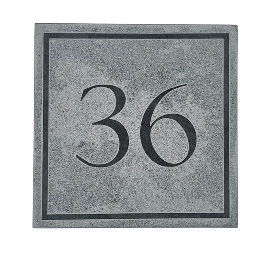 Reversed Slate House Number - 15 x 15cm