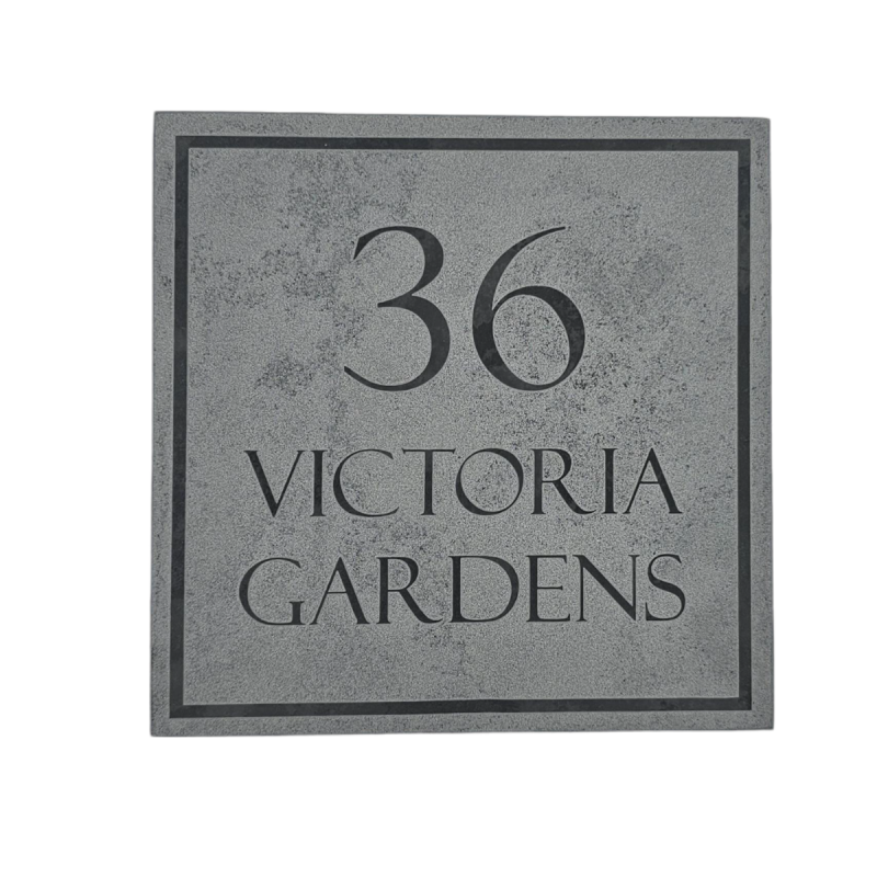 Reversed Slate House Sign - 20 x 20cm