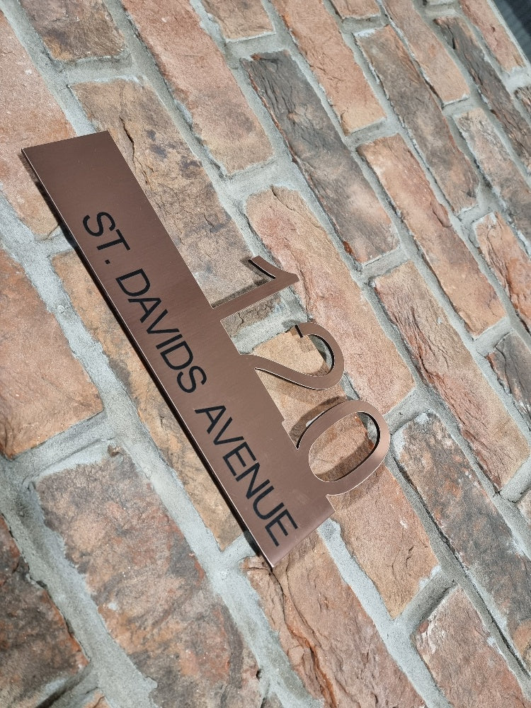 Acrylic House Sign - Rose Gold/Black