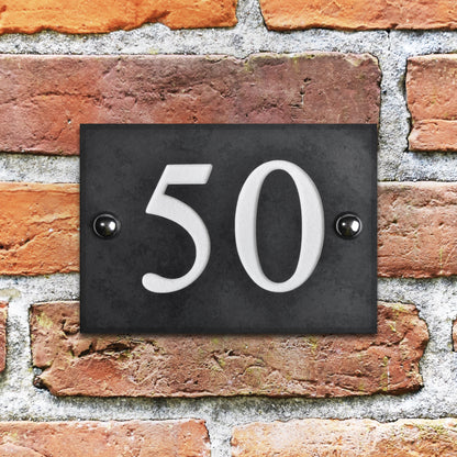 Smooth Slate House Number 1, 2, 3 digits