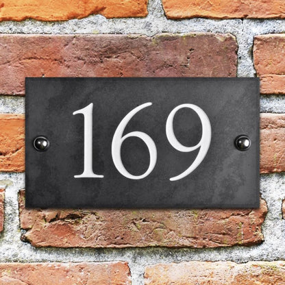 Smooth Slate House Number 1, 2, 3 digits