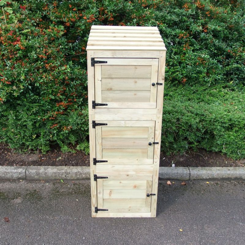 Wooden Recycling Bin Store FREE personalised address labels