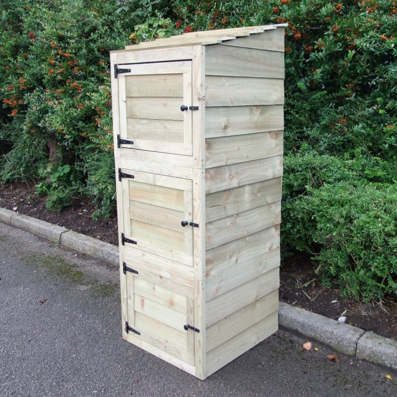 Wooden Recycling Bin Store FREE personalised address labels