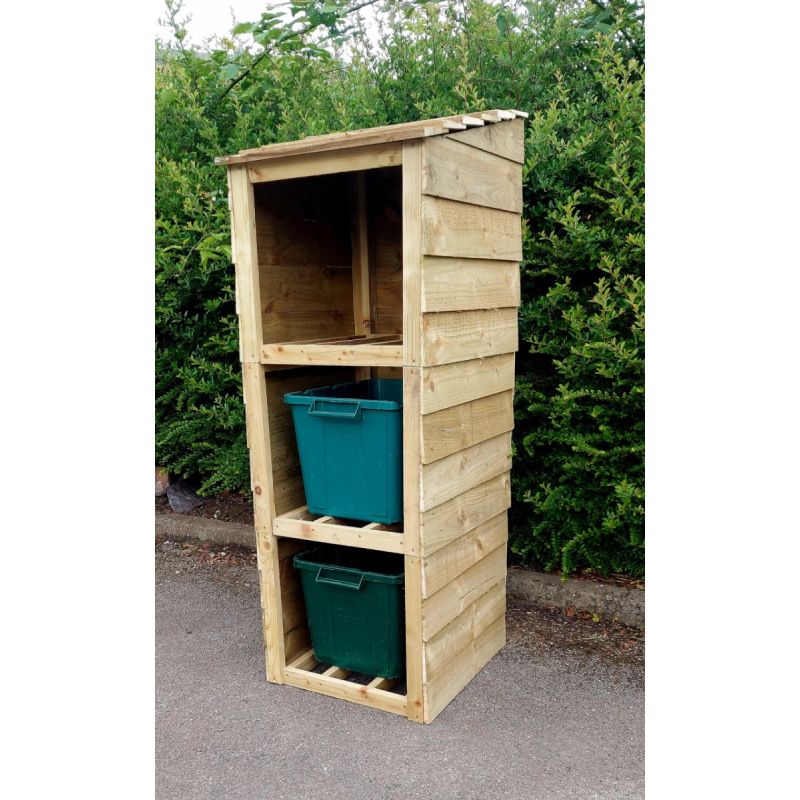 Wooden Recycling Bin Store FREE personalised address labels
