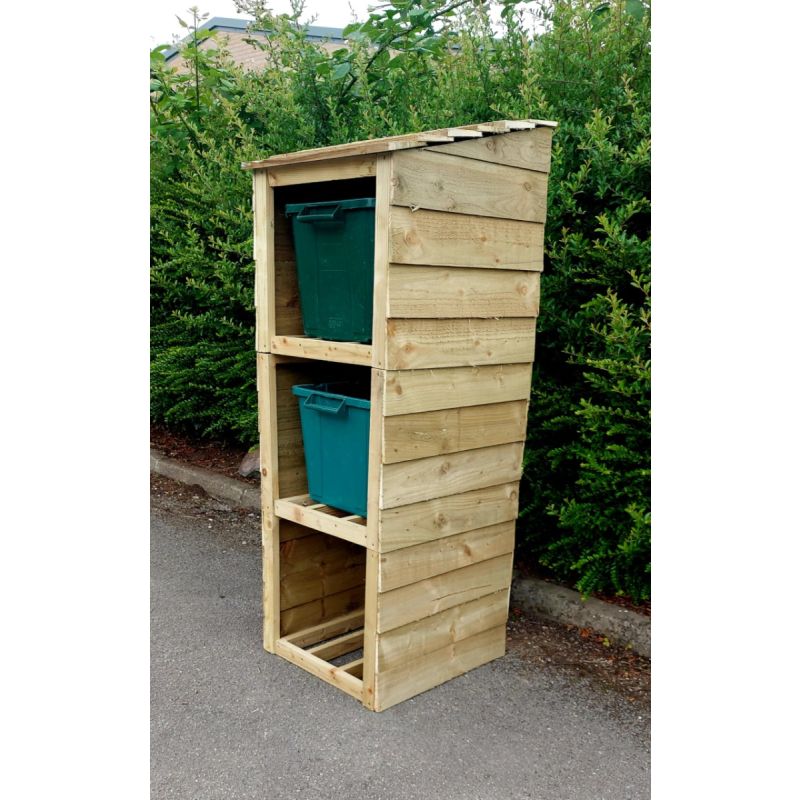 Wooden Recycling Bin Store FREE personalised address labels
