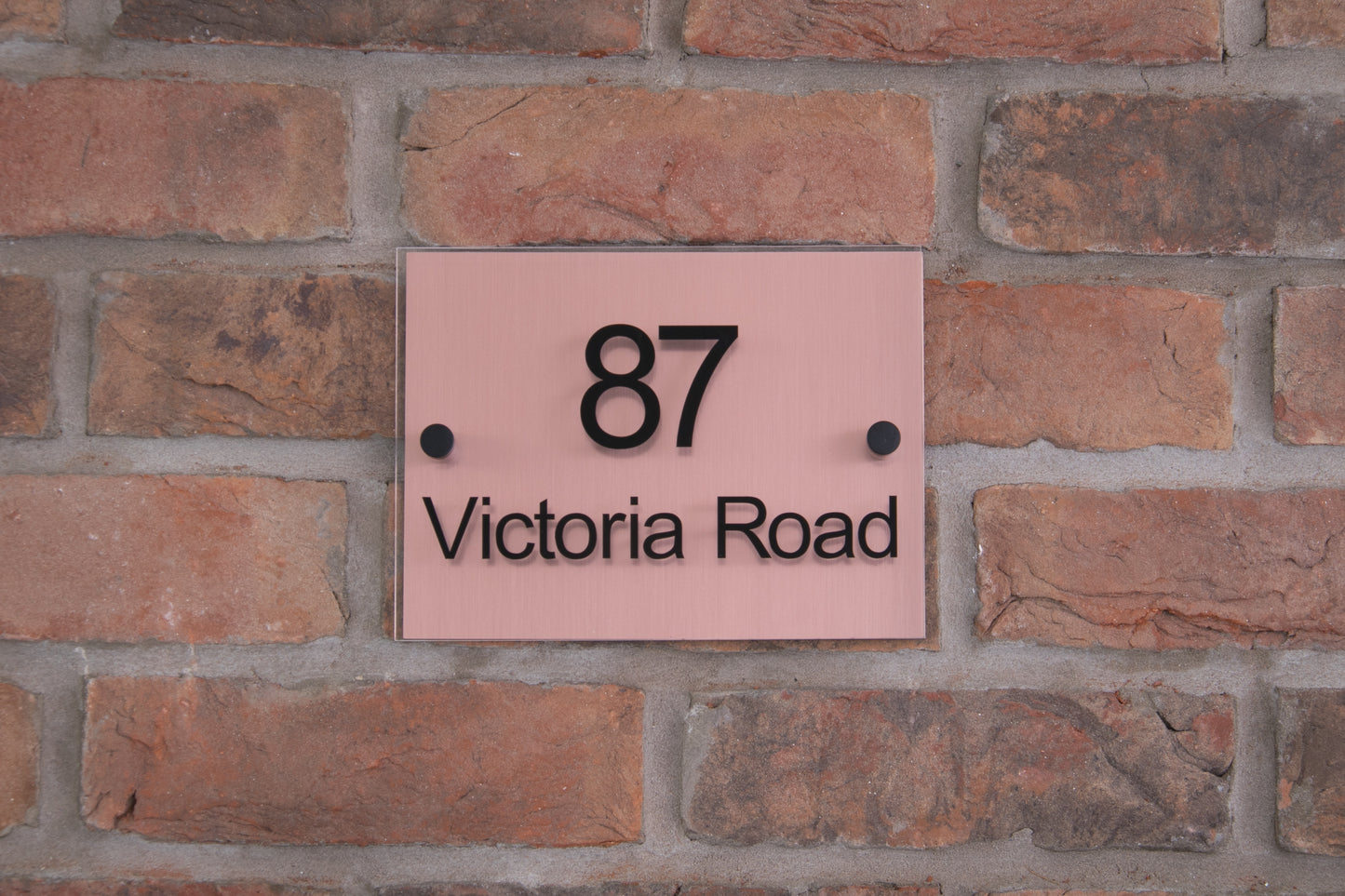 Double Layer Acrylic House Sign - Rectangle - Stainless Steel Effect
