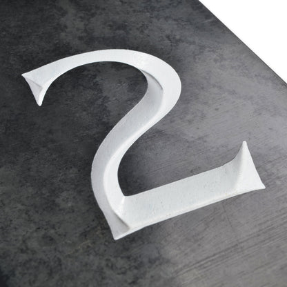 Slate House Number V-carved With White Infill Numbers from 1-99