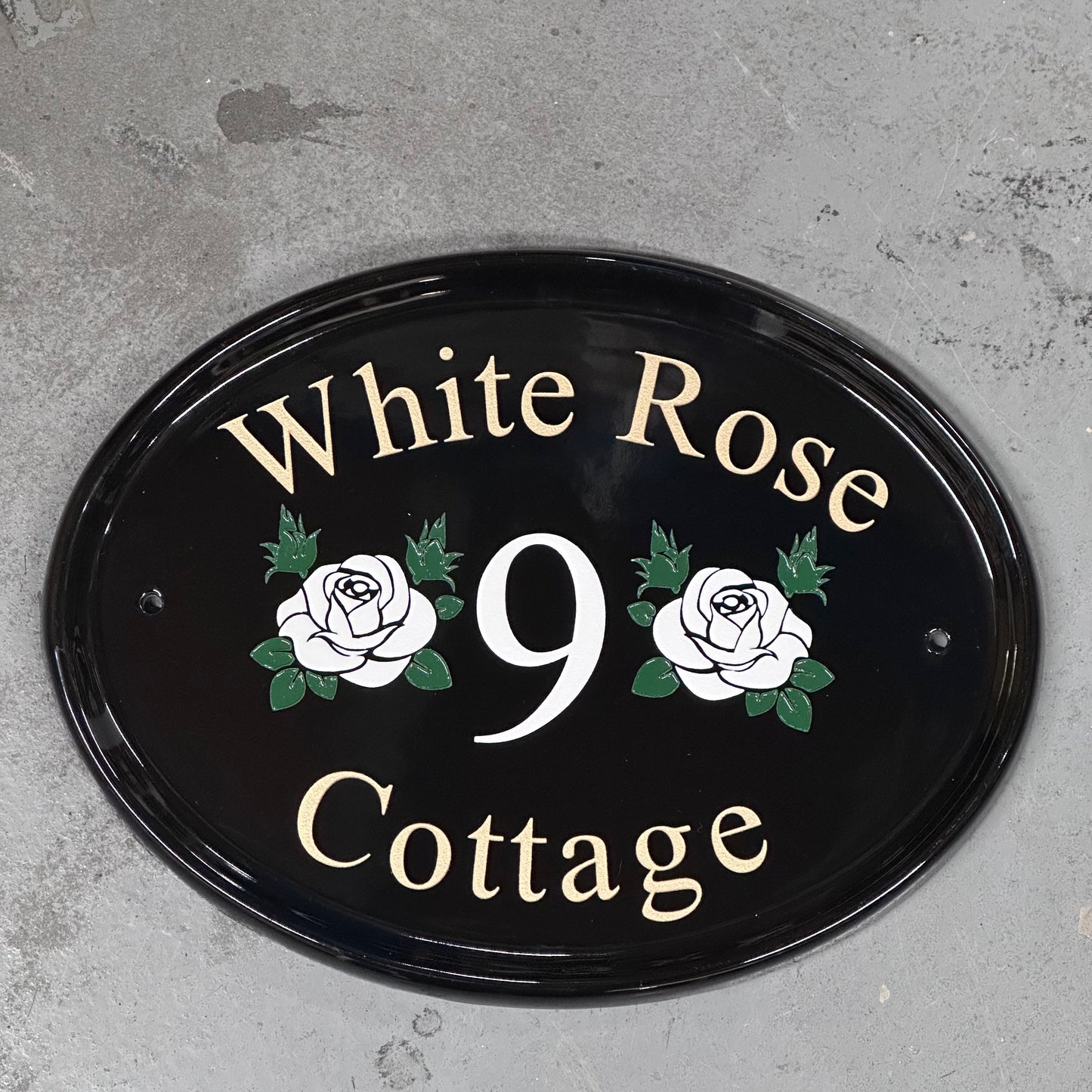 Oval Ceramic House Sign 31 x 24cm