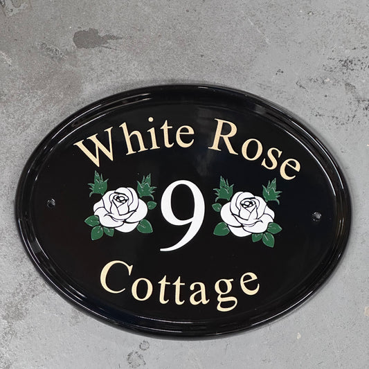 Oval Ceramic House Sign 31 x 24cm