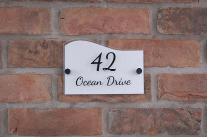 Double Layer Acrylic House Sign - Wave - Rose Gold