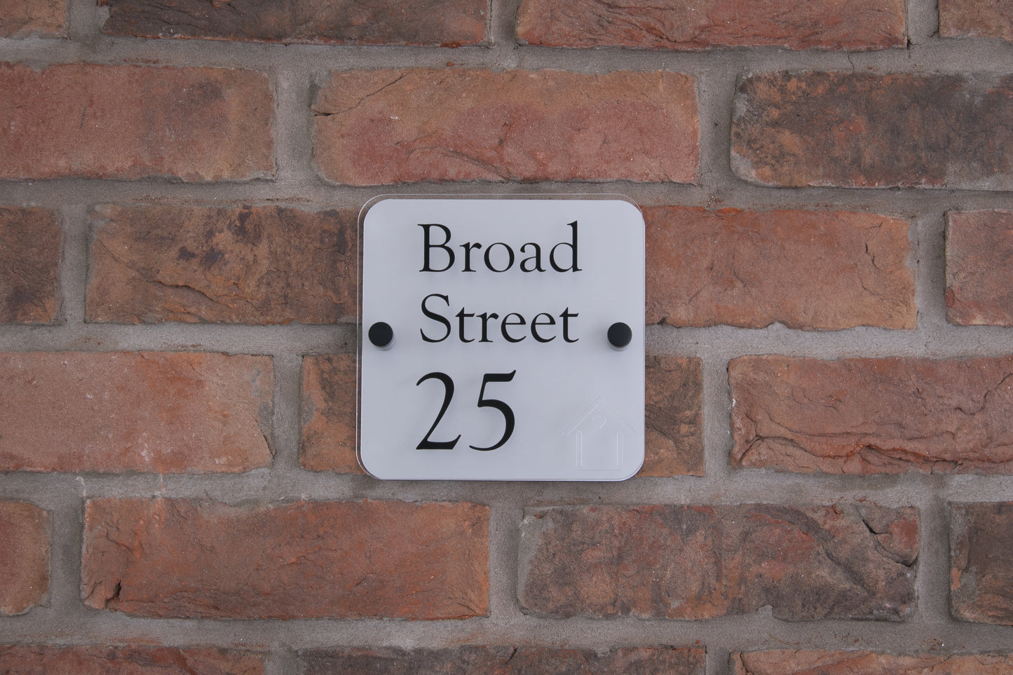 Double Layer Acrylic House Sign - Rounded Square - Black House