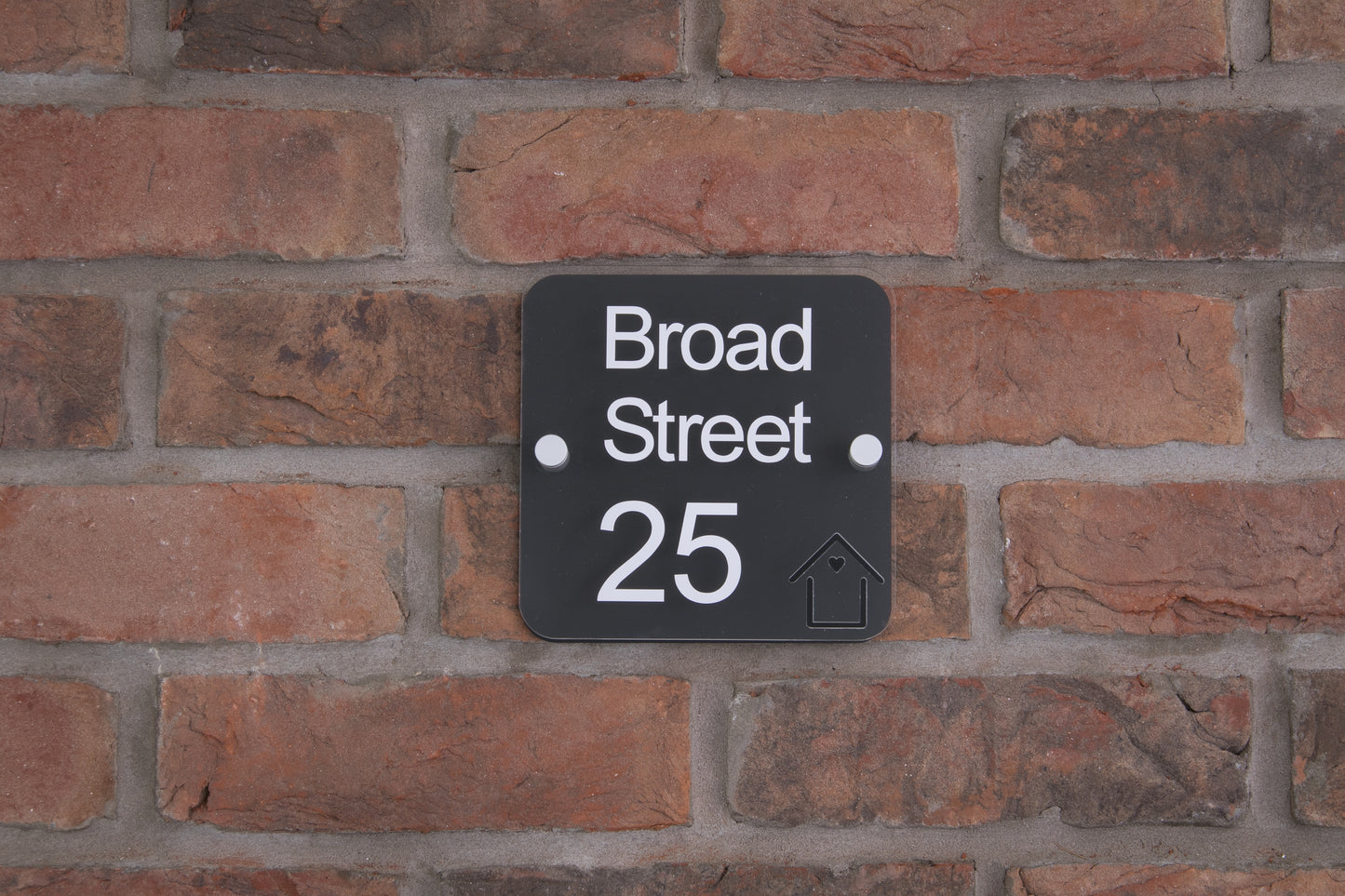 Double Layer Acrylic House Sign - Rounded Square - Black House