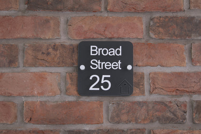 Double Layer Acrylic House Sign - Rounded Square - Black House