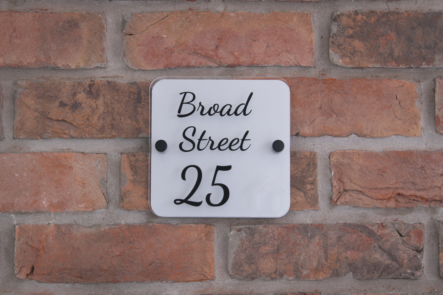 Double Layer Acrylic House Sign - Rounded Square - Black House