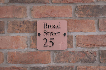 Double Layer Acrylic House Sign - Rounded Square - Black House