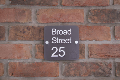 Double Layer Acrylic House Sign - Rounded Square - Black House