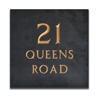 Premium Smooth Slate House Sign - 25 x 25cm