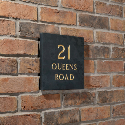Premium Smooth Slate House Sign - 25 x 25cm