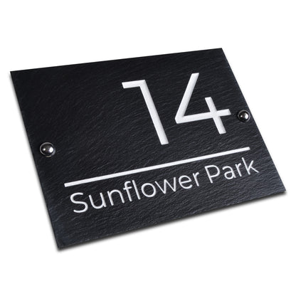 Riven Slate House Sign