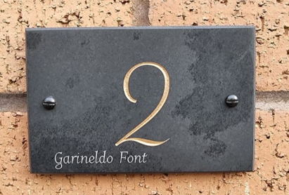 Smooth Slate House Number 1, 2, 3 digits