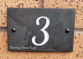 Smooth Slate House Number 1, 2, 3 digits