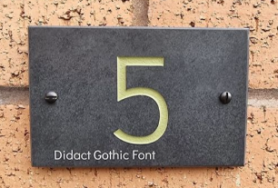 Smooth Slate House Number 1, 2, 3 digits