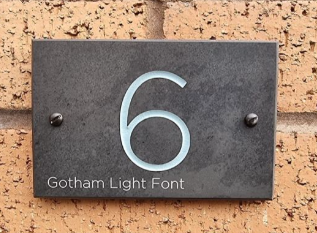 Smooth Slate House Number 1, 2, 3 digits