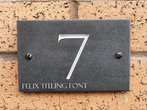 Smooth Slate House Number 1, 2, 3 digits