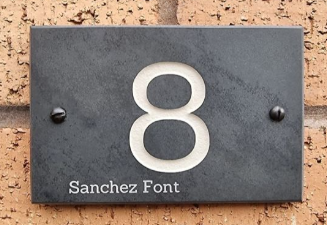 Smooth Slate House Number 1, 2, 3 digits