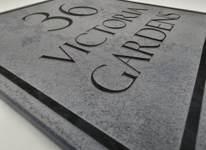 Reversed Slate House Sign - 20 x 20cm