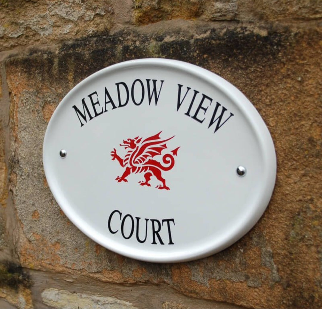 Oval Ceramic House Sign 31 x 24cm