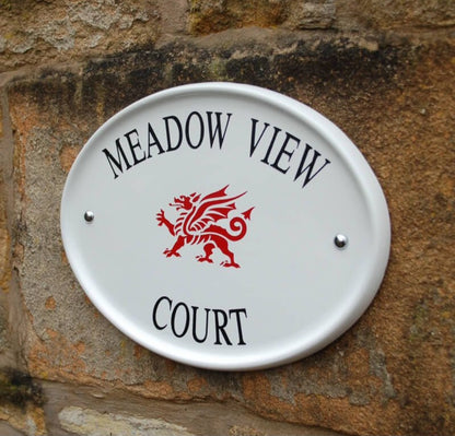Oval Ceramic House Sign 31 x 24cm