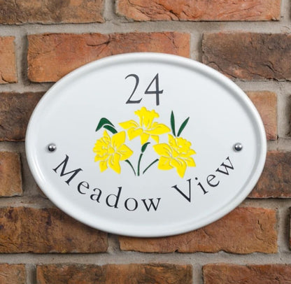Oval Ceramic House Sign 31 x 24cm