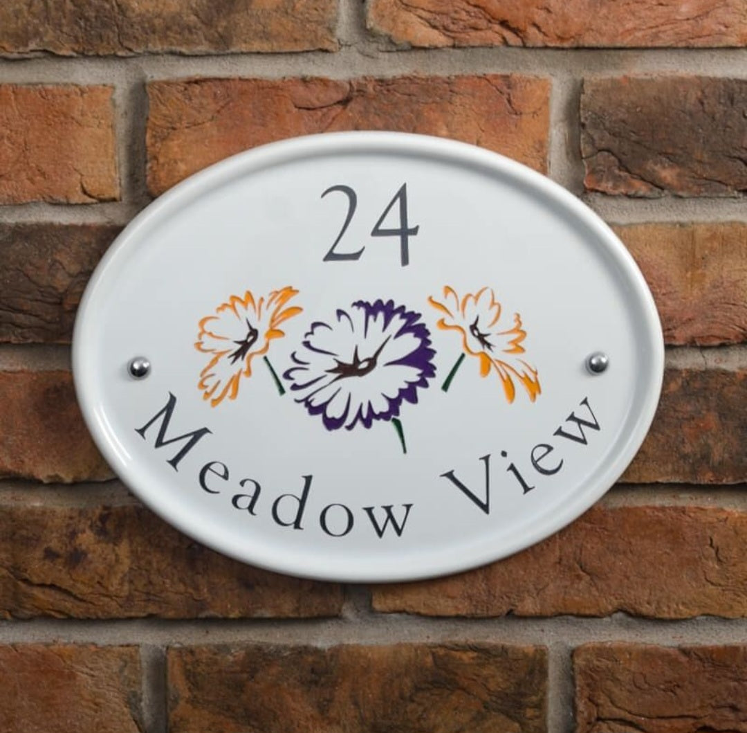 Oval Ceramic House Sign 31 x 24cm