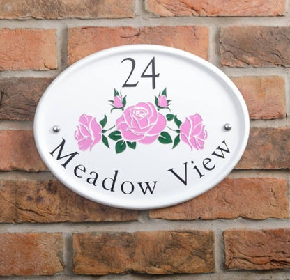 Oval Ceramic House Sign 31 x 24cm