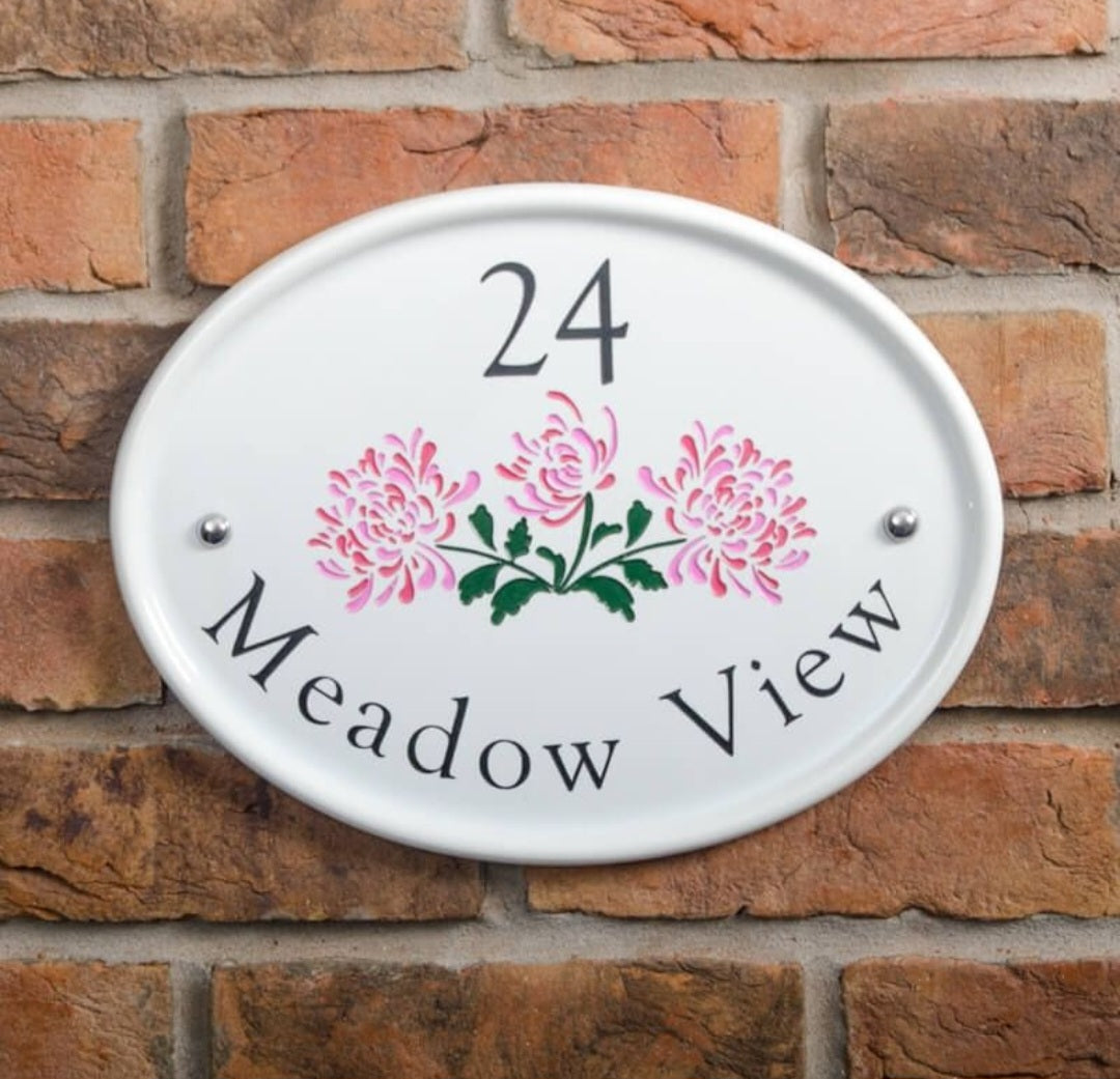 Oval Ceramic House Sign 31 x 24cm