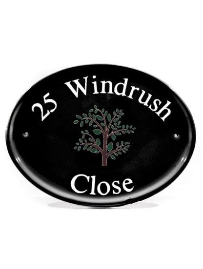 Oval Ceramic House Sign 31 x 24cm