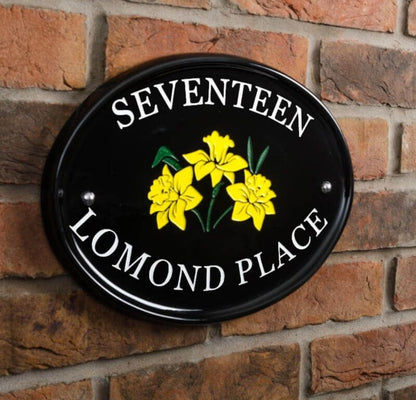 Oval Ceramic House Sign 31 x 24cm