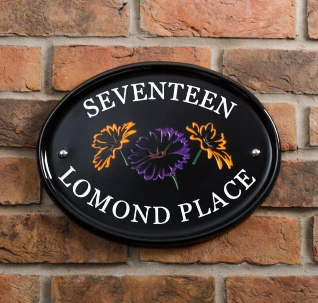 Oval Ceramic House Sign 31 x 24cm