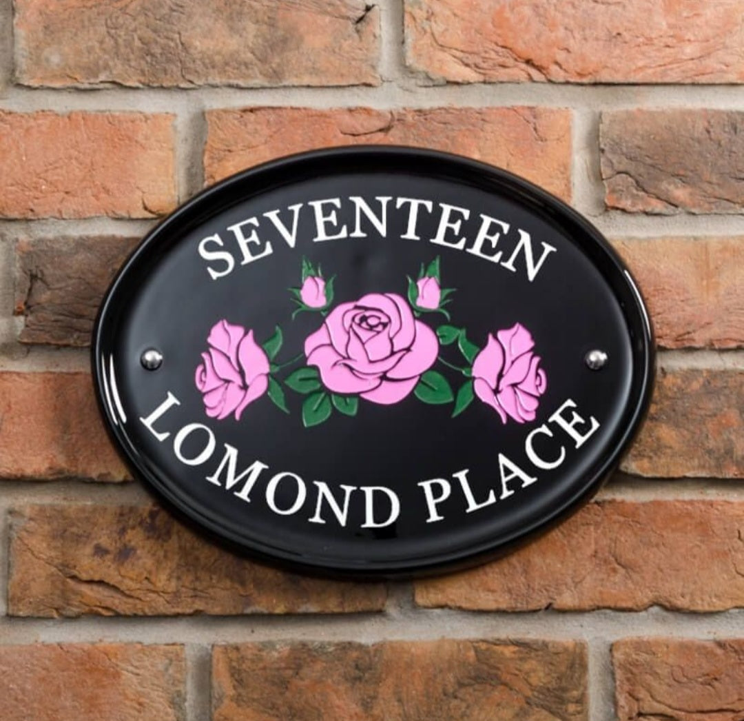 Oval Ceramic House Sign 31 x 24cm