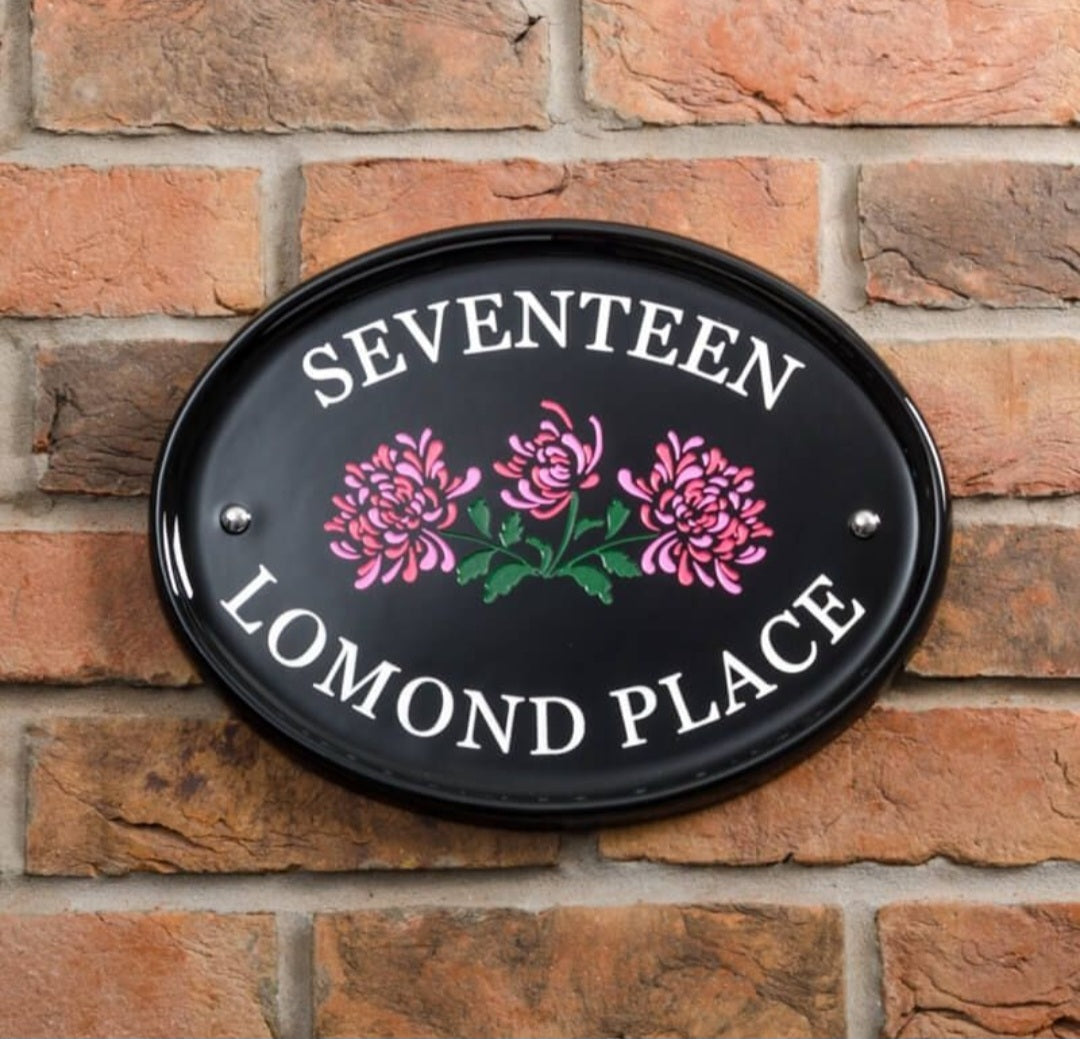 Oval Ceramic House Sign 31 x 24cm
