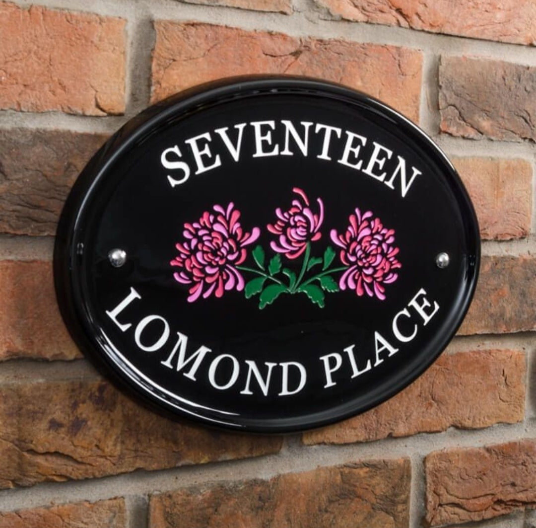 Oval Ceramic House Sign 31 x 24cm