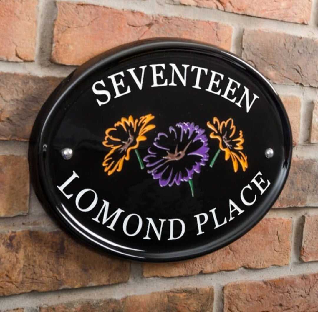 Oval Ceramic House Sign 31 x 24cm