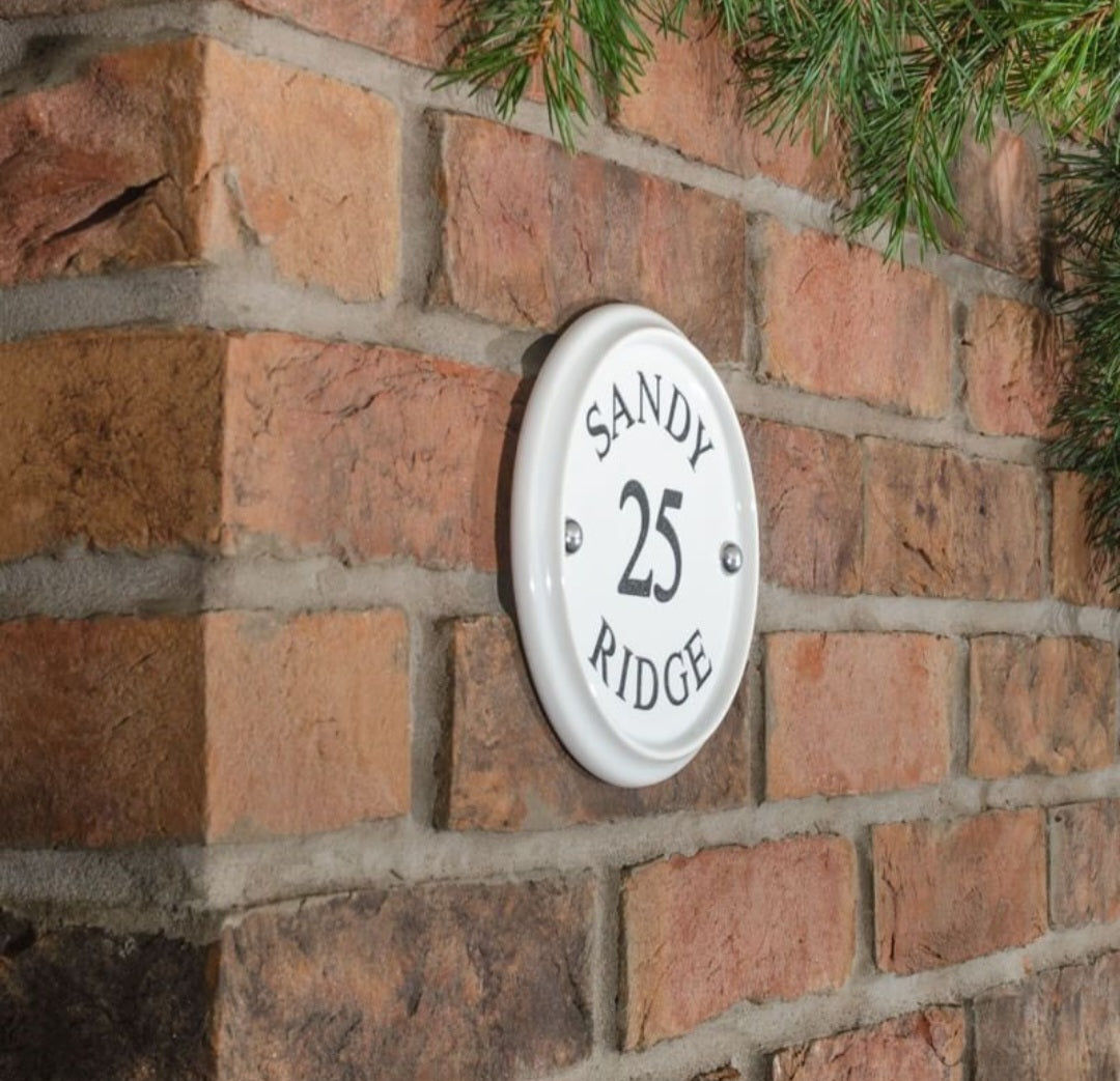 Round Ceramic House Sign 16cm