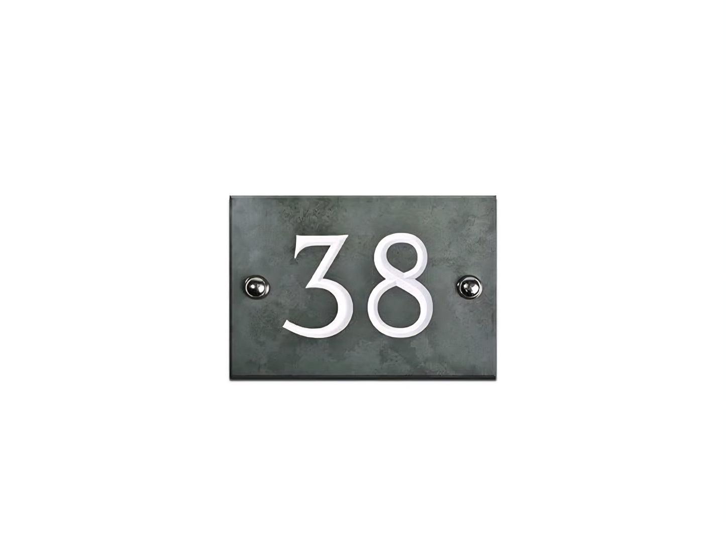 Slate House Number V-carved With White Infill Numbers from 1-99