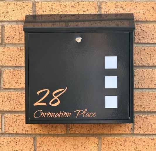 Aire Black Personalised Letterbox