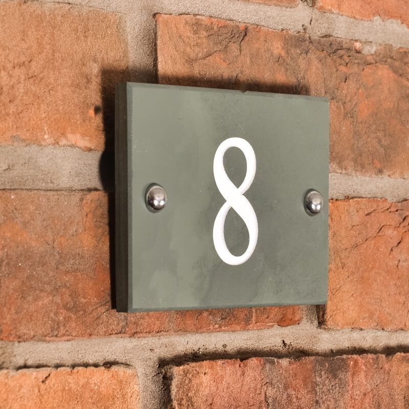 Smokey Green Slate House Number