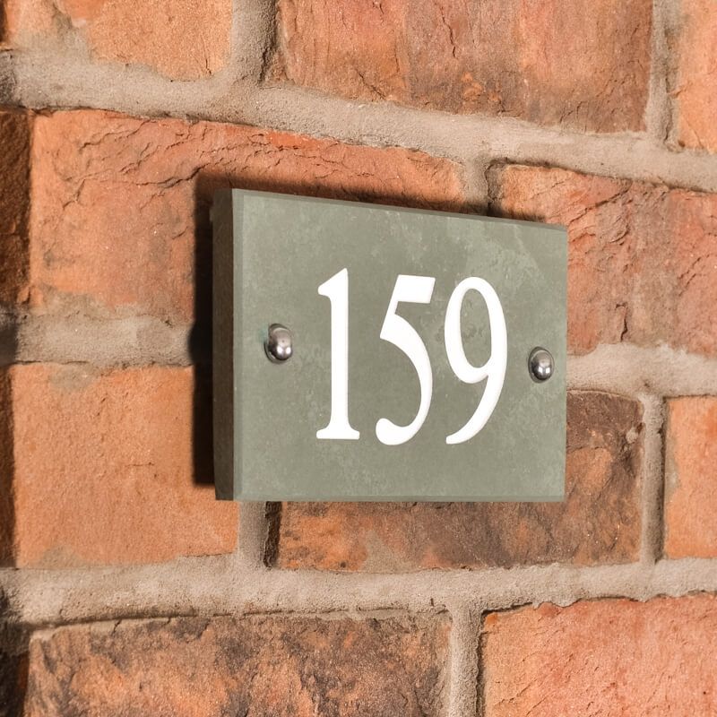 Smokey Green Slate House Number